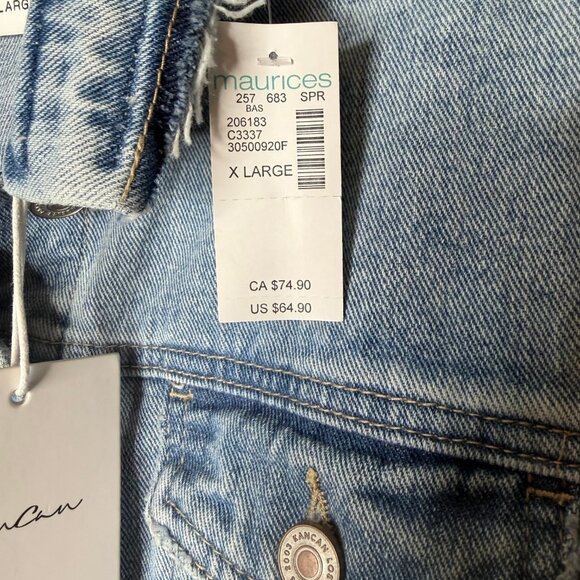 NWT Kancan Maurices Women’s Jean Jacket XL Distressed Denim Crop (Msrp $64.90) - Picture 8 of 10